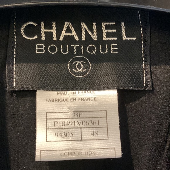Rare CHANEL Vintage 98P Black Swing A Line Coat Jacket Blazer Stretch Suit 2pc - Picture 2 of 16